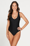 Black Gamma Texture Lena One Piece Swimsuit