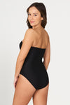 Black Gamma Texture Luka Bandeau One Piece Swimsuit