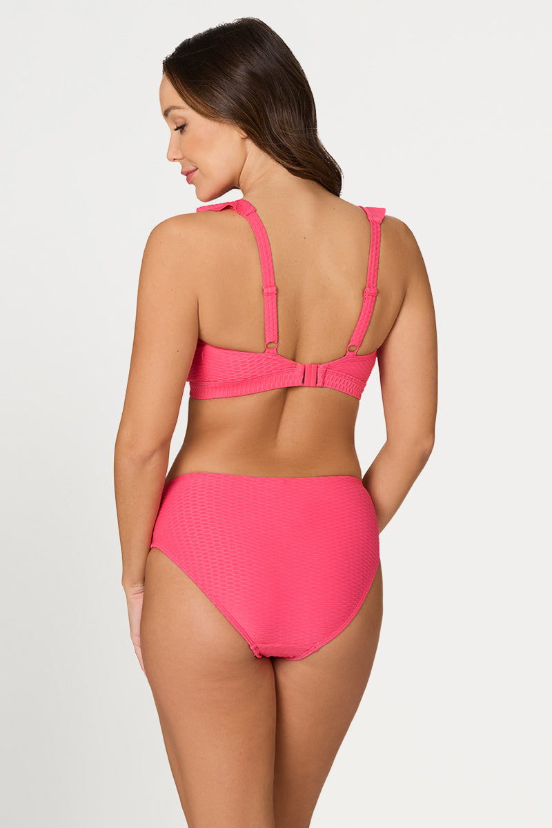 Pink Omega Texture Brigette Bikini Bottom - Final Sale