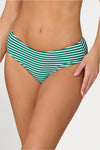 Green Torino Stripe Louise Bikini Bottom - Final Sale