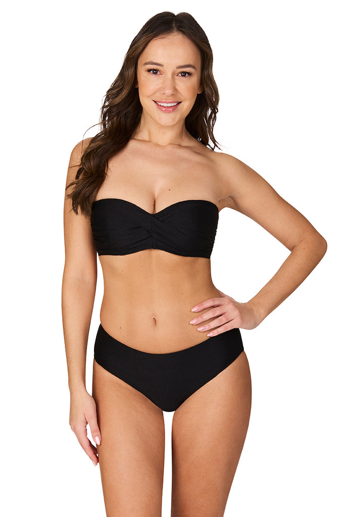Premium Photo  A woman in a black bikini top with big breasts