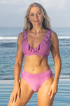 Fuchsia Omega Texture Eva Frill Bikini - Nip Tuck Swim US