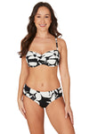 Black Mono Revival Jacinta Twist Front Bandeau Design Tummy Control Bikini Set Swimsuit - Final Sale - Nip Tuck Swim US