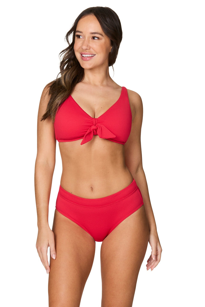 Red Must Haves Louise Cross Front Design Tummy Control Tankini Top - Final  Sale