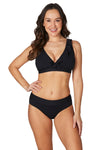 Black Theta Texture Eva Tummy Control Bikini Set Swimsuit - Final Sale - Nip Tuck Swim US