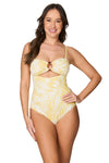 Venetian Palms Greta Bandeau One Piece Swimsuit - Final Sale - Nip Tuck Swim US