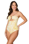 Venetian Palms Greta Bandeau One Piece Swimsuit - Final Sale - Nip Tuck Swim US